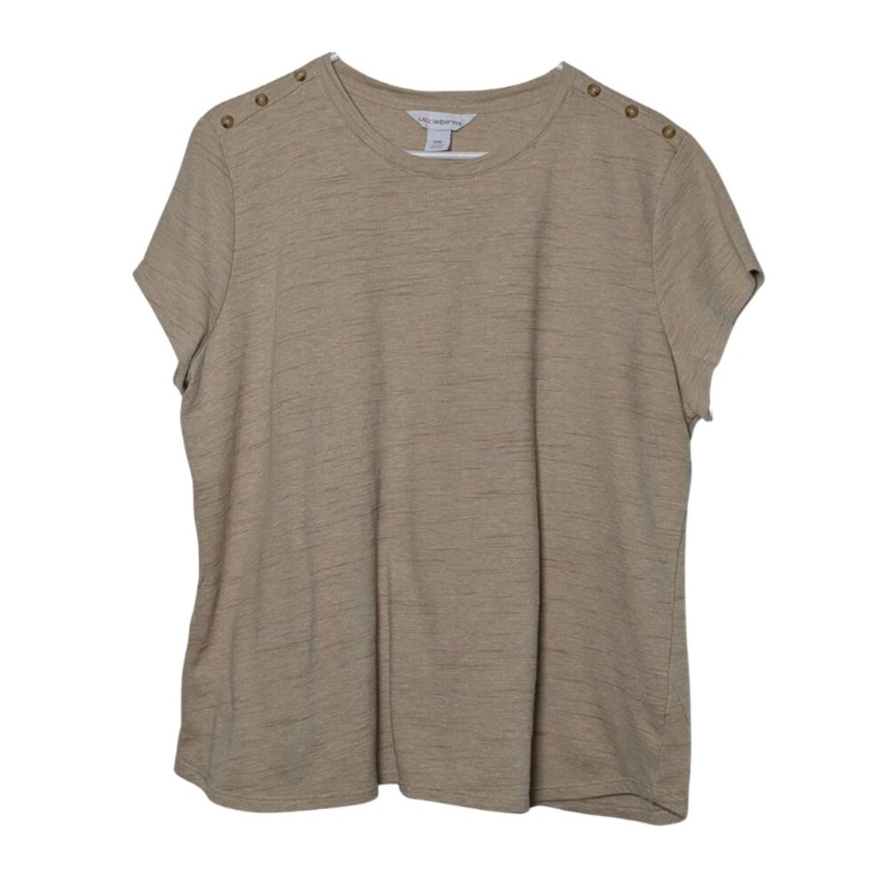 Liz Claiborne Women's Tan Short Sleeve Top, Plus Size XXL
